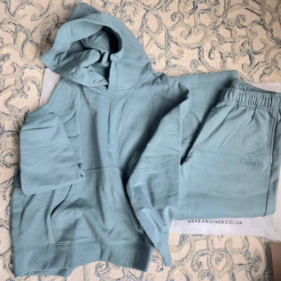 Comfrt Teal Hoodie Sweat set - Picture 2 of 4
